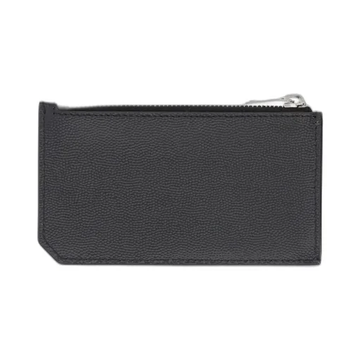 Saint Laurent Logo Stamp Zip-Up Wallet