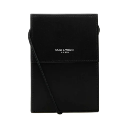 Saint Laurent Logo Printed Foldover Top Shoulder Bag