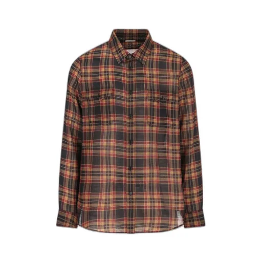 Saint Laurent Cassandre Checked Button-Up Shirt