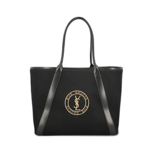 Saint Laurent Rive Gauche Logo Embroidered Tote Bag