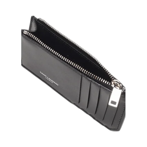 Saint Laurent Logo Detailed Zip-Up Cardholder