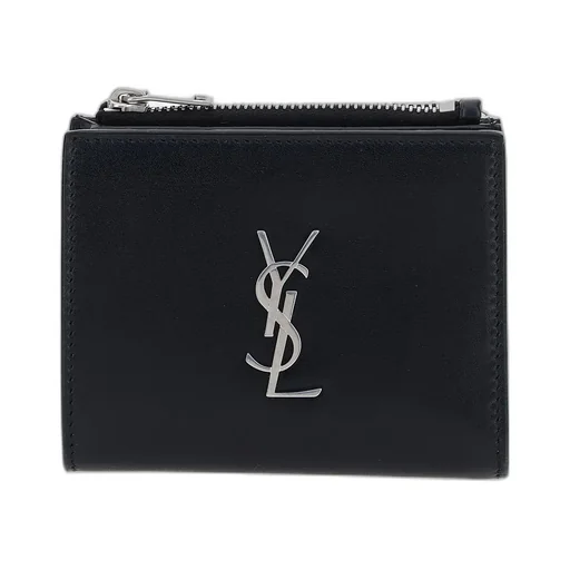 Saint Laurent Logo Plaque Zipped Wallet