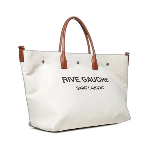 Saint Laurent Rive Gauche Logo Printed Maxi Tote Bag