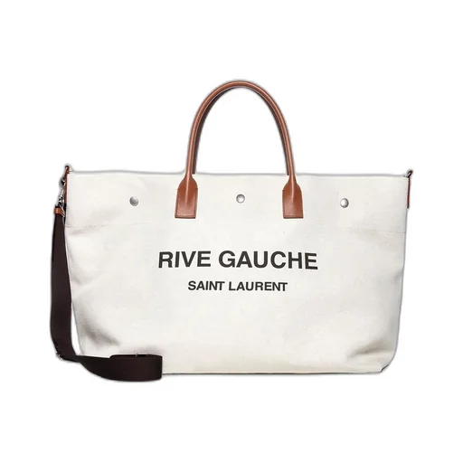 Saint Laurent Rive Gauche Logo Printed Maxi Tote Bag