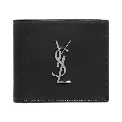 Saint Laurent Monogram Logo Plaque Bi-Fold Wallet