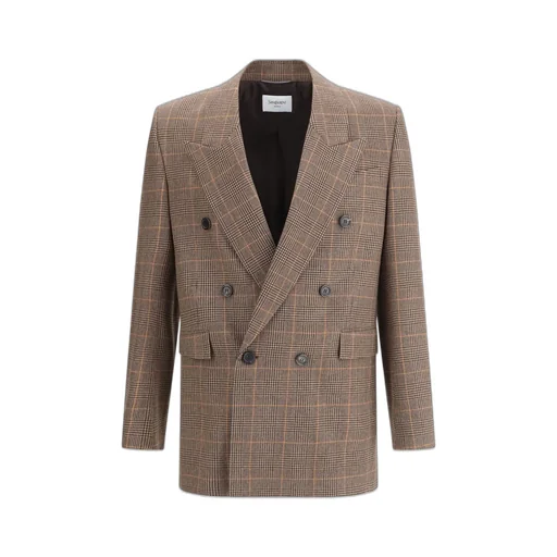 Saint Laurent Double-Breasted Checked Jacket