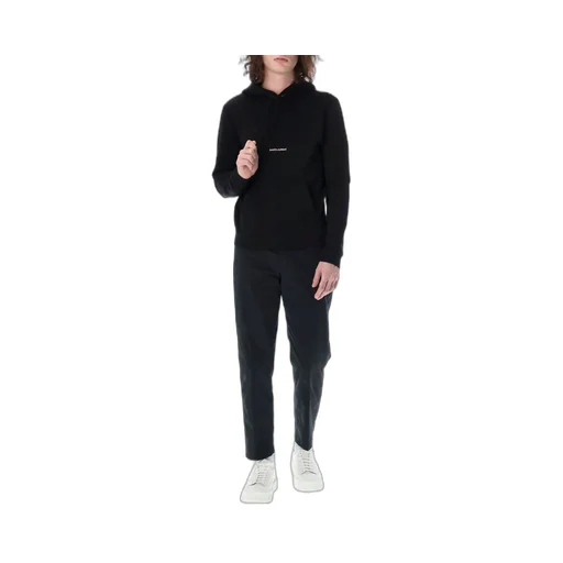 Saint Laurent Logo Printed Drawstring Hoodie
