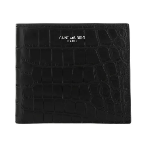 Saint Laurent East/West Embossed Bi-Fold Wallet