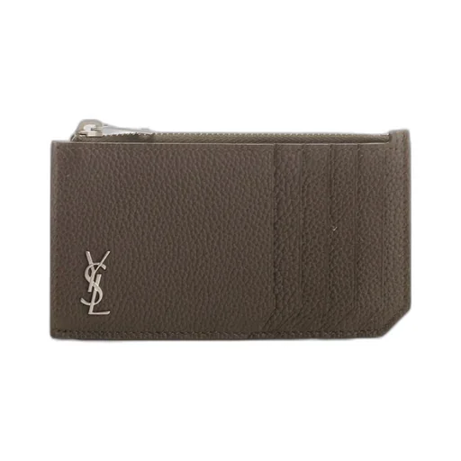 Saint Laurent Tiny Cassandre Fragments Zipped Card Case