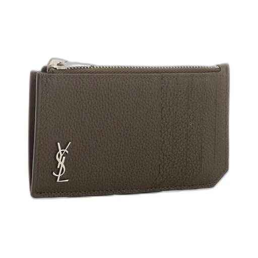 Saint Laurent Tiny Cassandre Fragments Zipped Card Case
