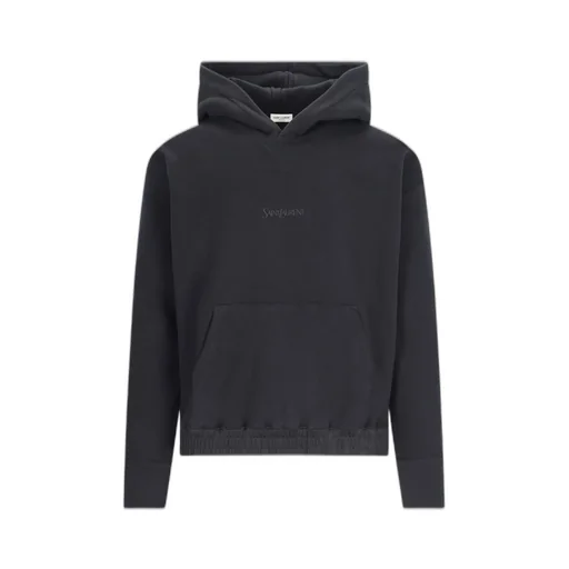 Saint Laurent Logo Embroidered Long-Sleeved Hoodie