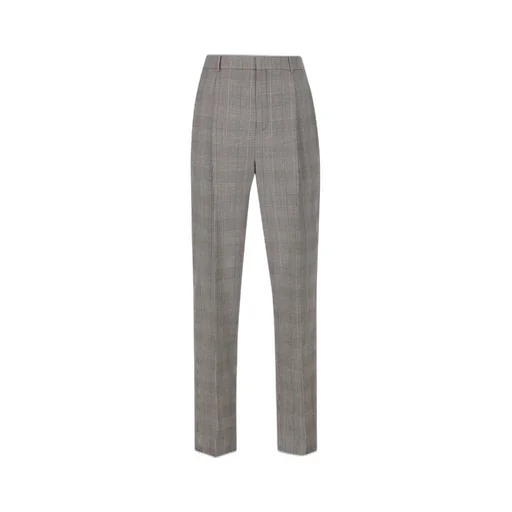 Saint Laurent High Waist Checked Trousers