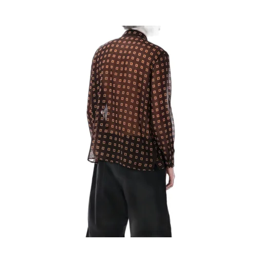 Saint Laurent Squared Print Long-Sleeve Shirt