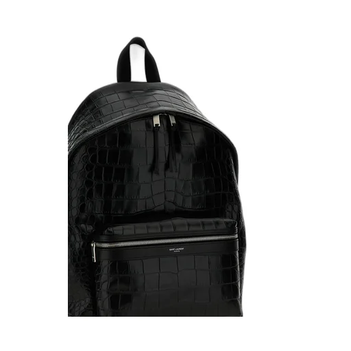 Saint Laurent Embossed Zip-Up City Backpack