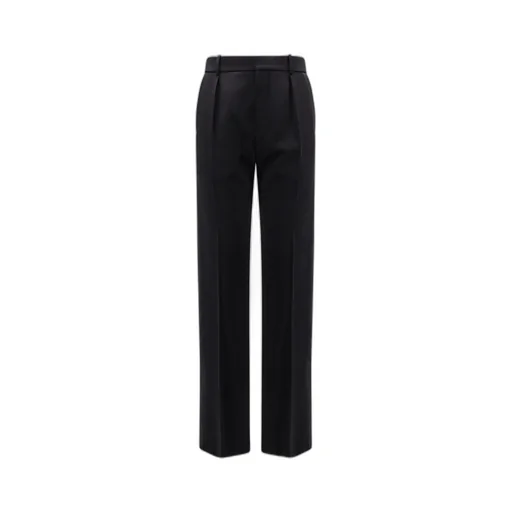 Saint Laurent Pleat Detailed Straight Leg Trousers