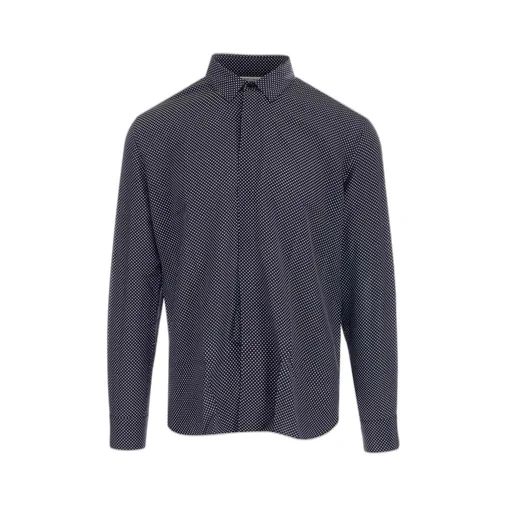 Saint Laurent Yves Dot Printed Long-Sleeved Shirt