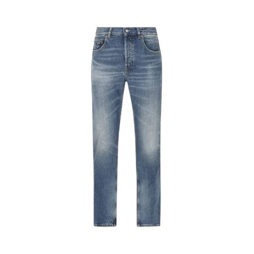 Saint Laurent Logo Patch Straight Leg Jeans