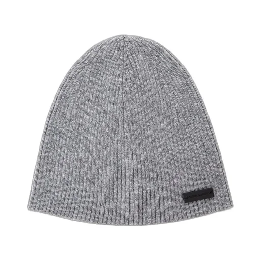Saint Laurent Logo Patch Ribbed Beanie