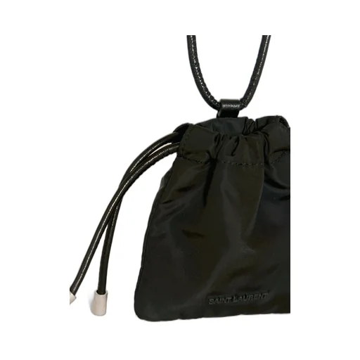 Saint Laurent Logo Lettering Drawstring Airpods Case