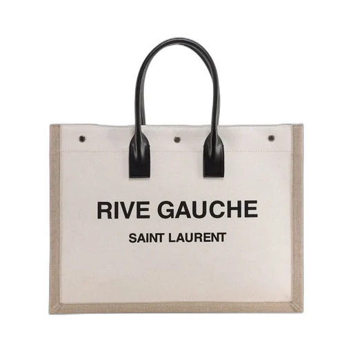 Saint Laurent Rive Gauche Logo Printed Tote Bag