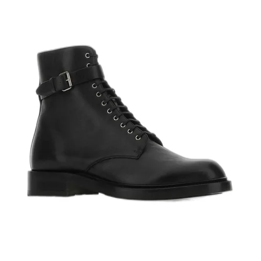 Saint Laurent Buckled Lace-Up Boots