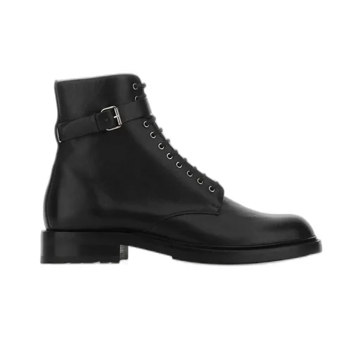 Saint Laurent Buckled Lace-Up Boots