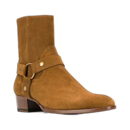 Saint Laurent Wyatt Harness Ankle Boots