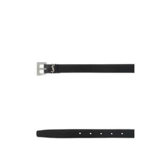 Saint Laurent Logo Plaque Buckled Belt