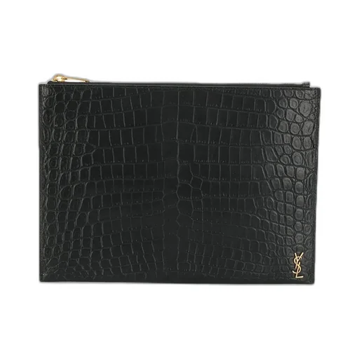 Saint Laurent Tiny Monogram Zippered Tablet Holder