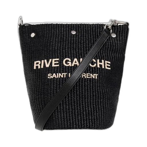 Saint Laurent Logo Embroidered Bucket Bag