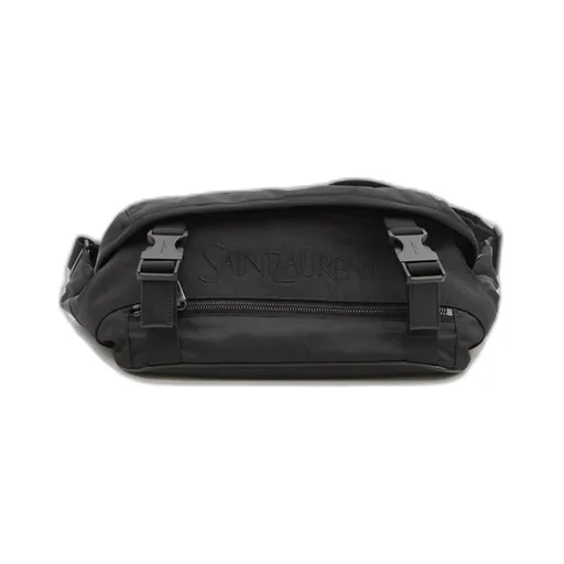 Saint Laurent Logo Embroidered Buckled Crossbody Bag