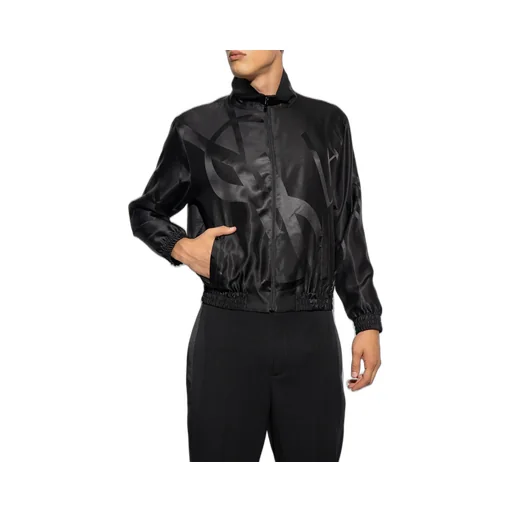 Saint Laurent Logo Printed Zip-Up Jacket