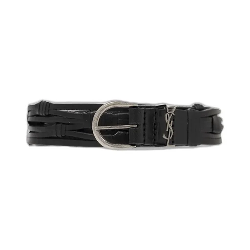 Saint Laurent	Croissant De Lune Buckled Thin Belt