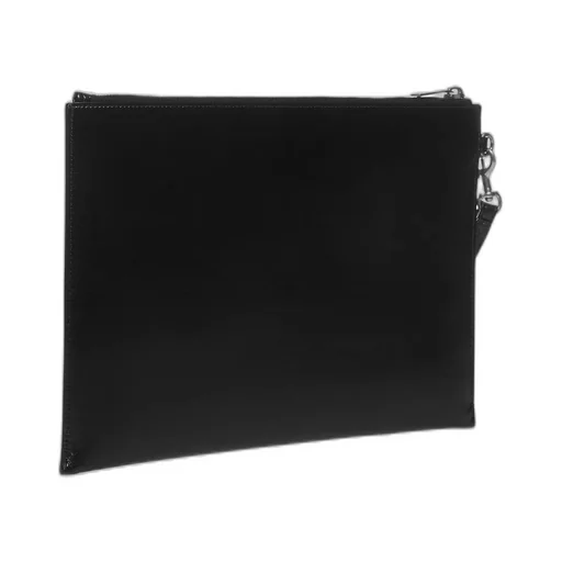Saint Laurent Logo Plaque Zipped Clutch Bag