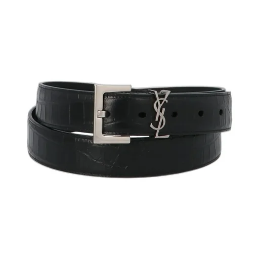 Saint Laurent Logo Plaque Embossed Belt