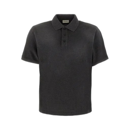 Saint Laurent Cassandre Short-Sleeved Polo Shirt