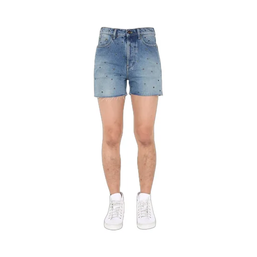 Saint Laurent Studded Denim Shorts