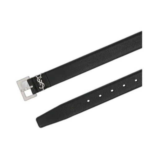Saint Laurent Cassandre Logo Plaque Buckled Belt