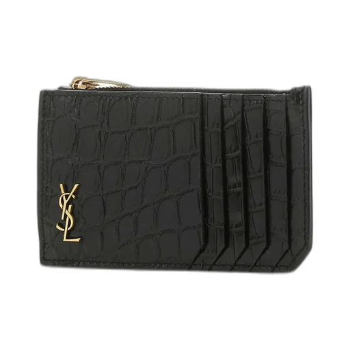 Saint Laurent Tiny Monogram Fragments Zip Card Holder