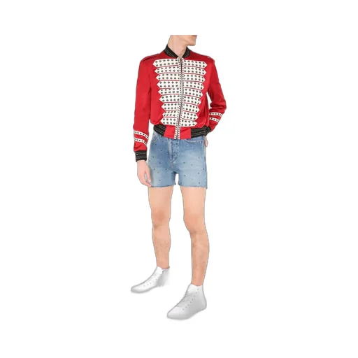 Saint Laurent Studded Denim Shorts