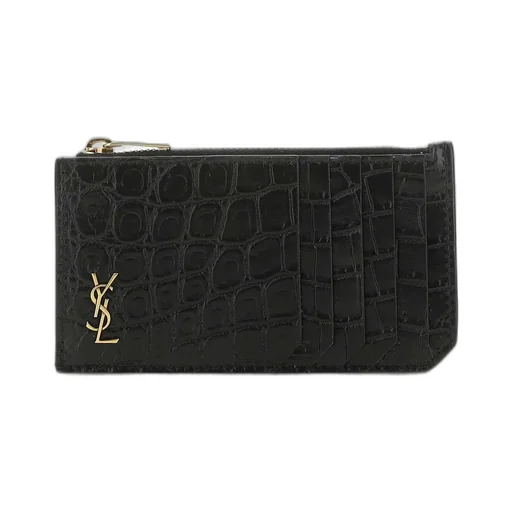 Saint Laurent Tiny Monogram Fragments Zip Card Holder