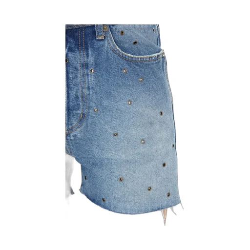 Saint Laurent Studded Denim Shorts
