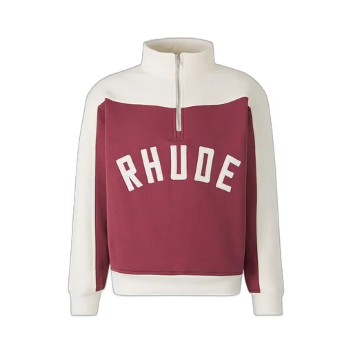 Rhude Logo Embroidered Half-Zip Sweatshirt