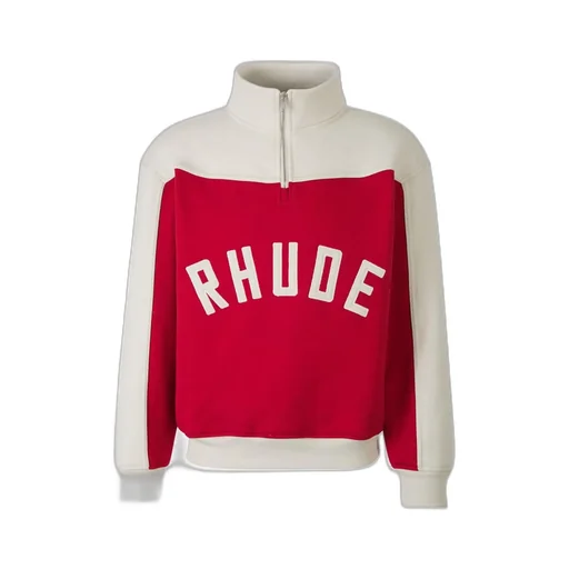 Rhude Contrast Quarter-Zip Varsity Sweatshirt
