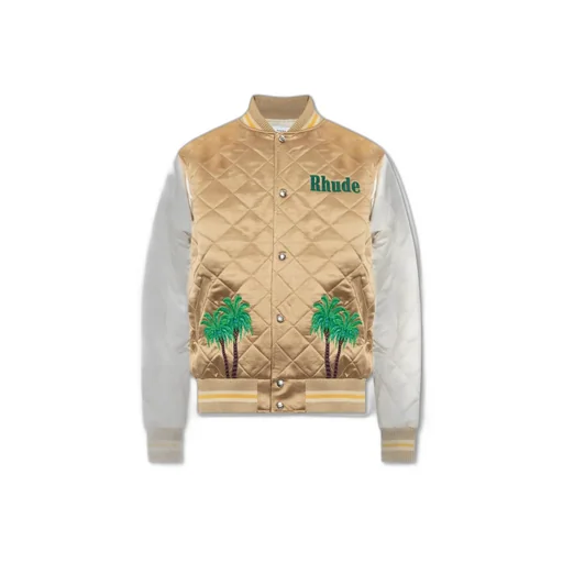 Rhude Diamond Quilted Satin Bomber Jacket