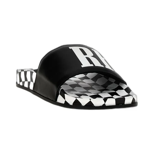 Rhude Logo Printed Checked Slides