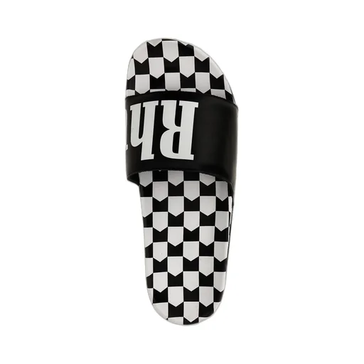 Rhude Logo Printed Checked Slides