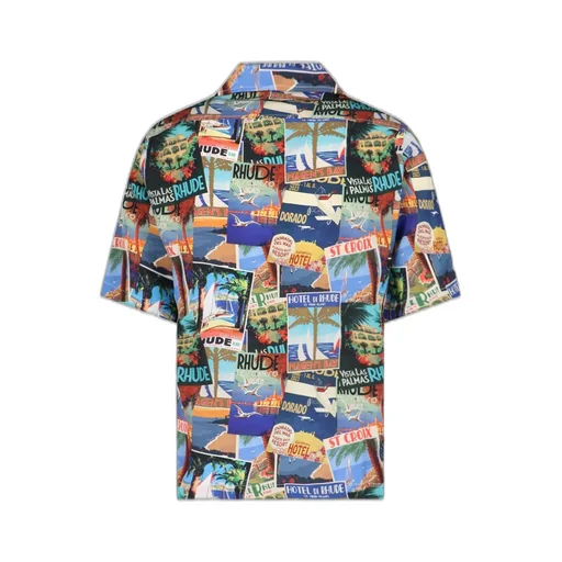 Rhude Postcard Print Short Sleeve Shirt