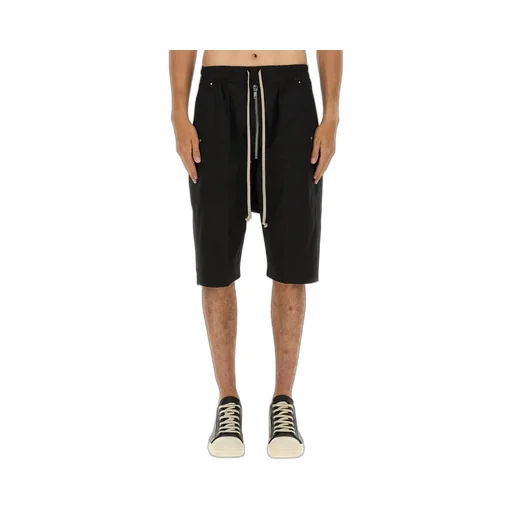Rick Owens Drawstring Button Detail Shorts