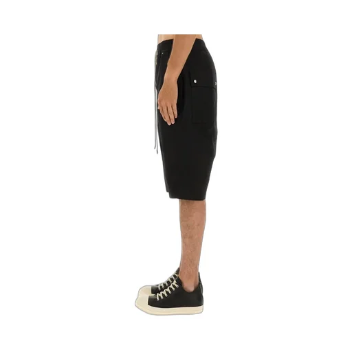 Rick Owens Drawstring Button Detail Shorts